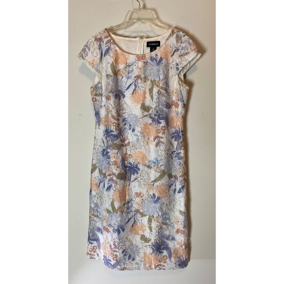 Liz Claiborne Floral Lace Dress Cap Sleeve Size 8 - Picture 1 of 10